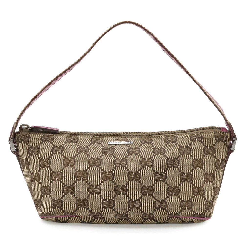Gucci GG Canvas Sherry Accessory Bag Multi Beige Brown Cream Purple